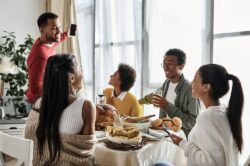Group of friends having a selfie on Thanksgiving