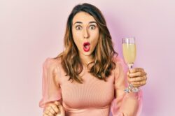 Woman wondering how much is champagne alcohol content