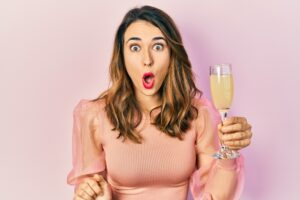 Woman wondering how much is champagne alcohol content