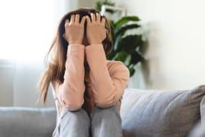 Female dealing with anxiety attacks 